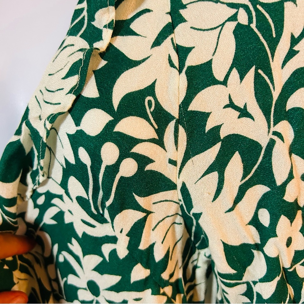Free People Green and White Long Sleeve Sundress - Picture 7 of 7